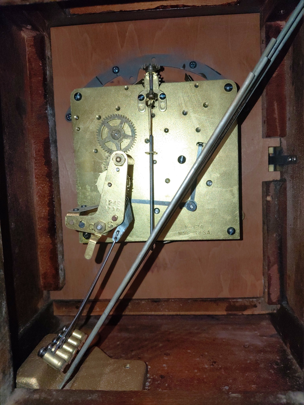 Antique-Style Brass Clock Movement Wall Art - Gold